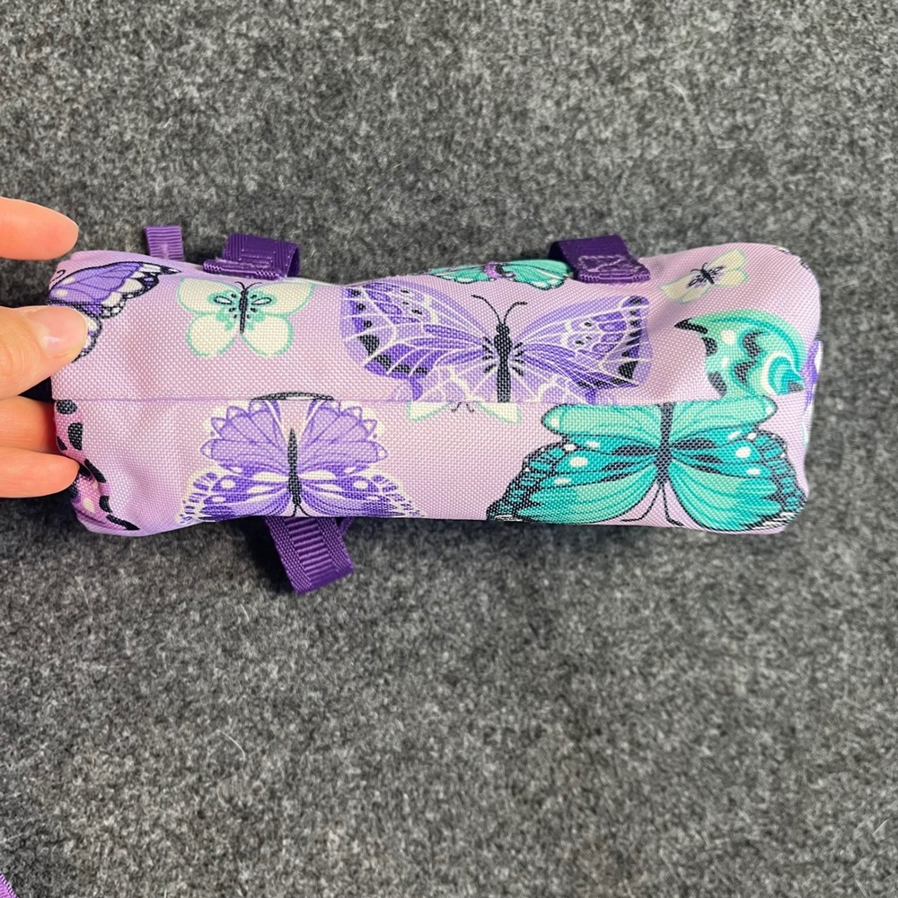 Pottery Barn Kids Mackenzie Purple Butterfly Backpack & Pencil Case Monogram A - Picture 5 of 12